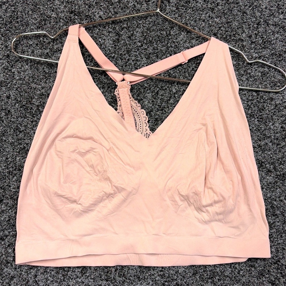 Soma Bralette Womens XXL Pink Enbliss Racerback Lace Back Wireless Comfort Bra